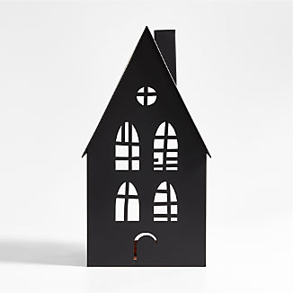 Large Black Halloween Haunted House Sculpture