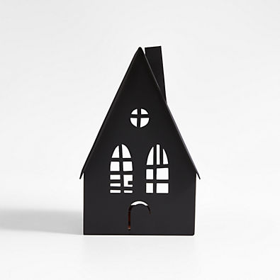 View Small Black Halloween Haunted House Sculpture details
