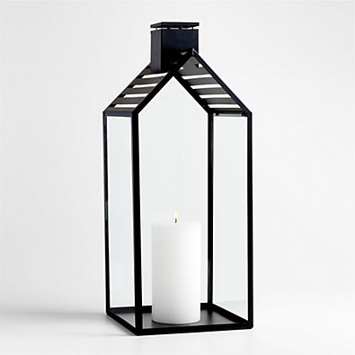View Haus Black Metal Lantern 24" details