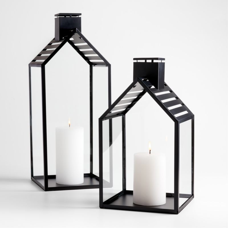 Haus Black Metal Lantern 17.5"