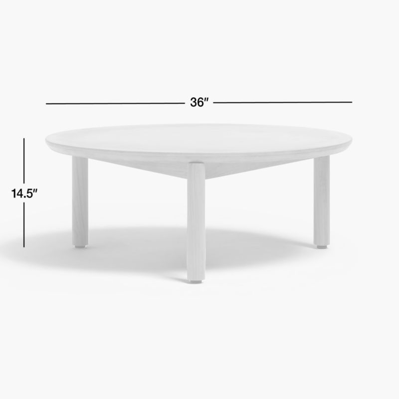 View Neighbor ™ Haven Round Concrete and Teak Wood Outdoor Coffee Table - image 2 of 8