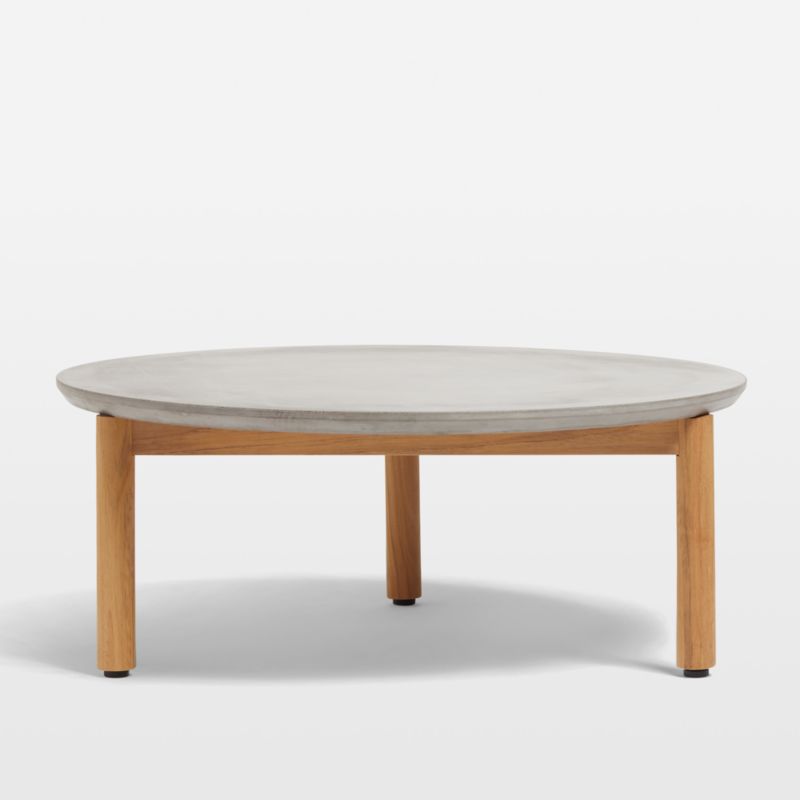 Neighbor ™ Haven Round Concrete and Teak Wood Outdoor Coffee Table - image 5 of 8