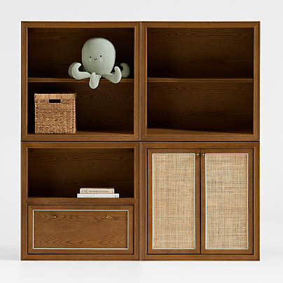 Hawes 64" Hazlenut Oak Wood Kids Storage Bookcase Suite by Jake Arnold
