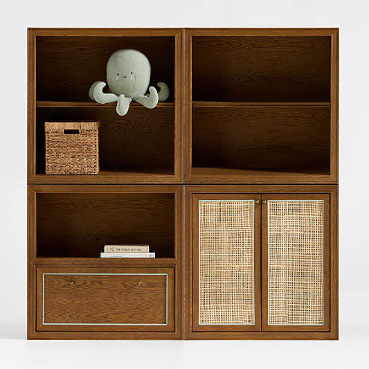 Hawes 64" Hazlenut Oak Wood Kids Storage Bookcase Suite by Jake Arnold