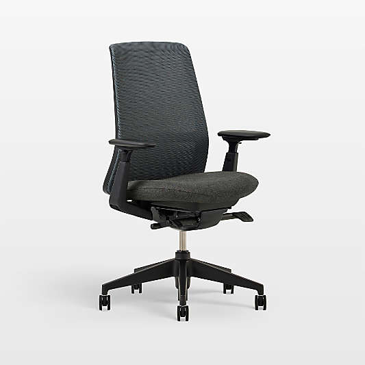 Haworth Soji Upholstered Charcoal and Mesh Office Chair