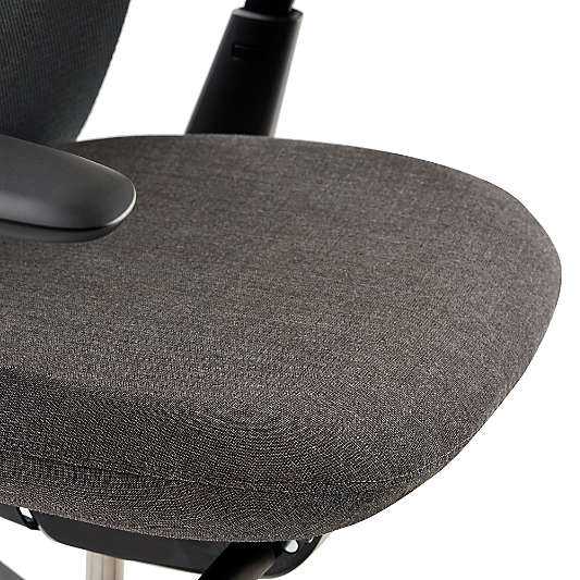 Haworth Soji Upholstered Charcoal and Mesh Office Chair