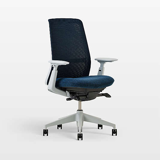 Haworth Soji Upholstered Navy and Mesh Office Chair