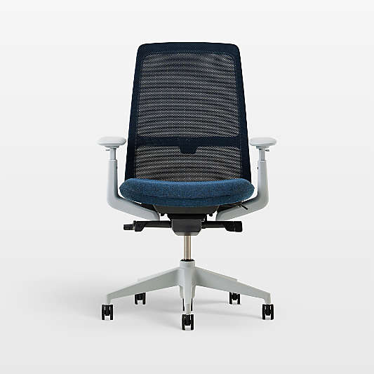 Haworth Soji Upholstered Navy and Mesh Office Chair