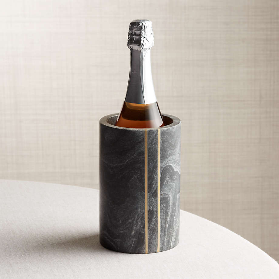 wedding registry ideas Hayes Black Marble Wine Cooler from Crate and Barrel