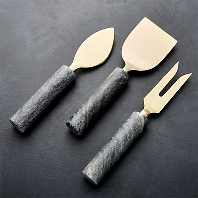 View Hayes Marble Cheese Tools, Set of 3 details