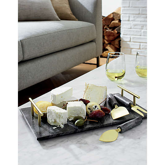 Hayes Marble Serving Board with Handles