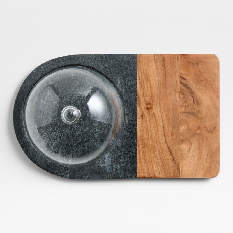 Hayes Marble and Wood Serving Board with Glass Dome - image 7 of 8