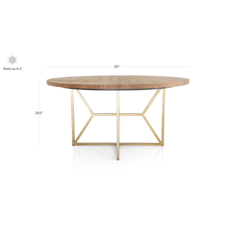 View Hayes 60" Round Acacia Dining Table - image 3 of 17