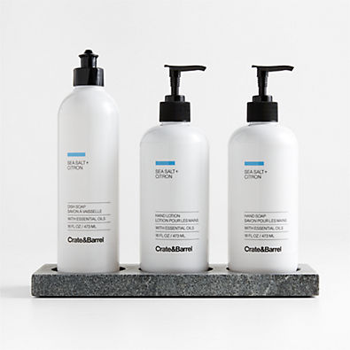 View Sea Salt + Citron Hand Soap, Lotion and Dish Soap Set with Hayes Caddy details
