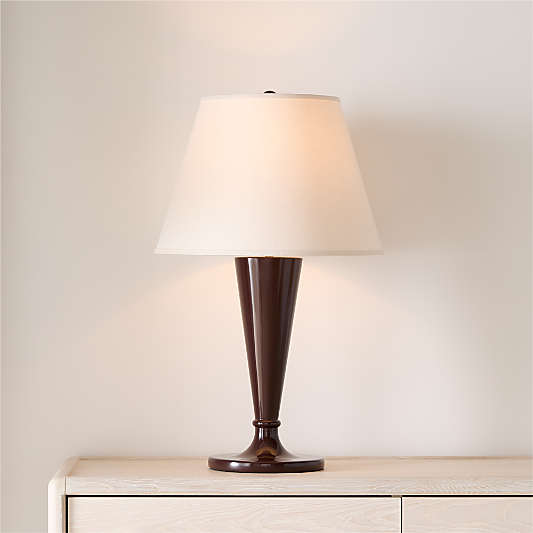 Haddon Bordeaux Metal Table Lamp with Fabric Shade 27"