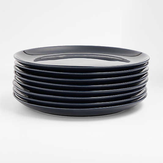 Hudson Navy Blue Stoneware Dinner Plates, Set of 8