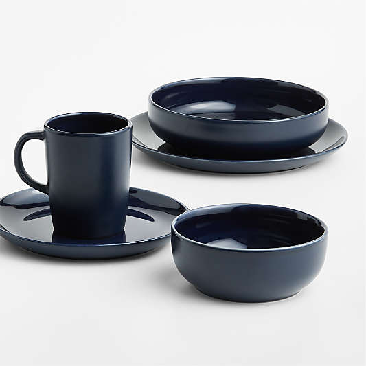 Hudson Navy Blue Stoneware Low Bowl
