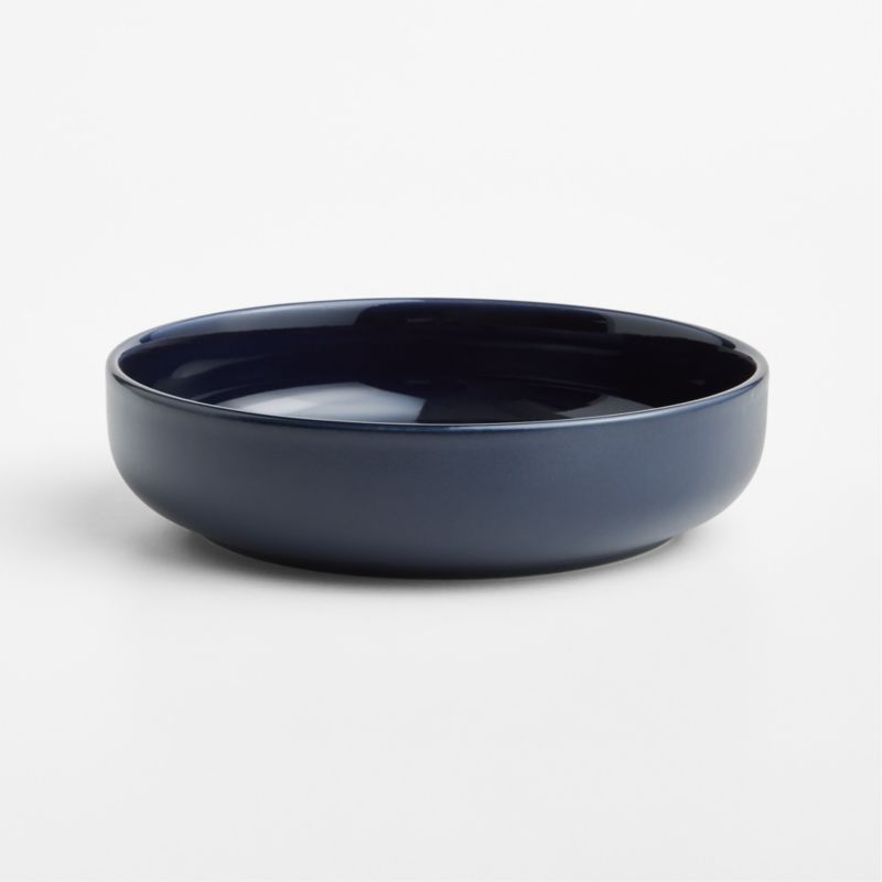 Viewing product image Hudson Navy Blue Stoneware Low Bowl - image 1 of 3