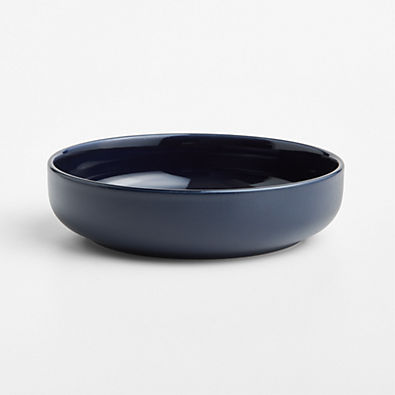 View Hudson Navy Blue Stoneware Low Bowl details