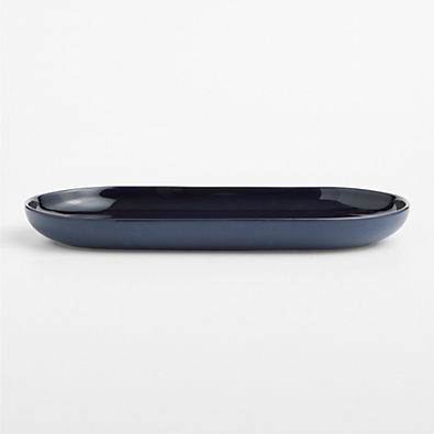 View Hudson Navy Blue Stoneware Platter details