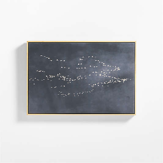 "Heading South" Blue Canvas 31" x 21" Framed Wall Art Print