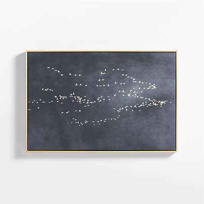 "Heading South" Blue Canvas 41" x 28" Framed Wall Art Print