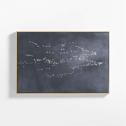 "Heading South" Blue Canvas 41" x 28" Framed Wall Art Print