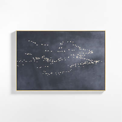 "Heading South" Blue Canvas 51" x 35" Framed Wall Art Print