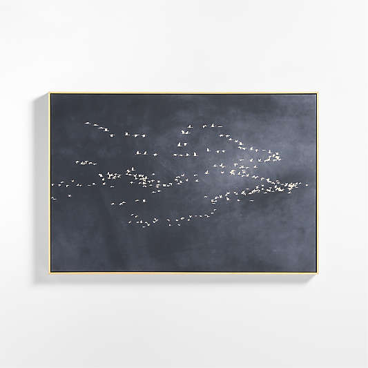 "Heading South" Blue Canvas 51" x 35" Framed Wall Art Print