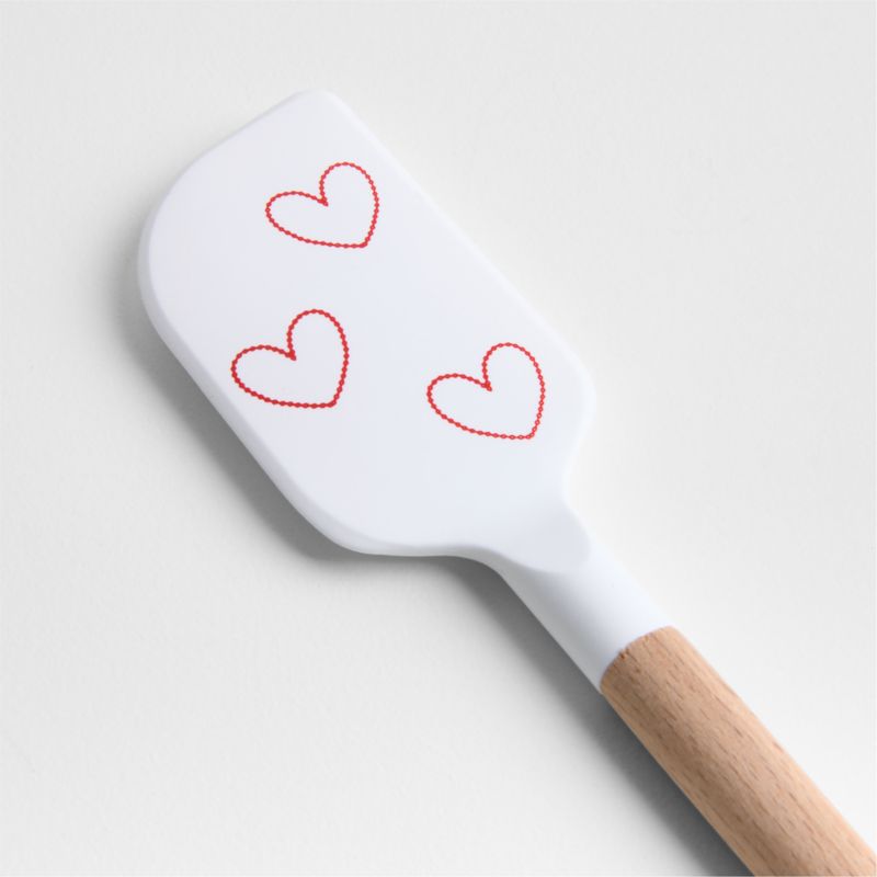 Heart Print White Silicone and Wood Mini Spatulas, Set of 2 - image 1 of 2