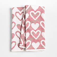 Heart Textured Terry Organic Cotton Kitchen Towels, Set of 2 + Reviews | Crate & Barrel