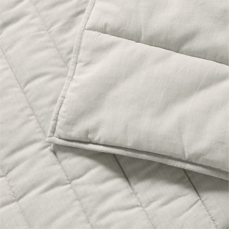 Organic Cotton Heathered Grey Grid Full/Queen Comforter - image 4 of 6