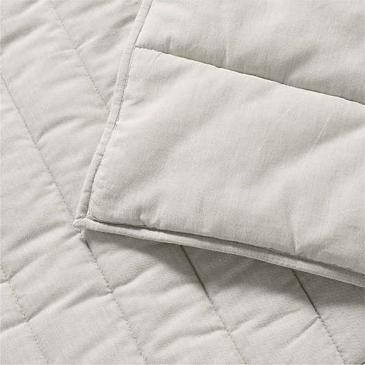 Organic Cotton Heathered Grey Grid Standard Bed Pillow Sham