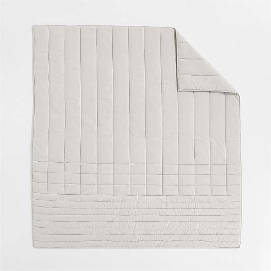 Organic Cotton Heathered Grey Grid King Comforter