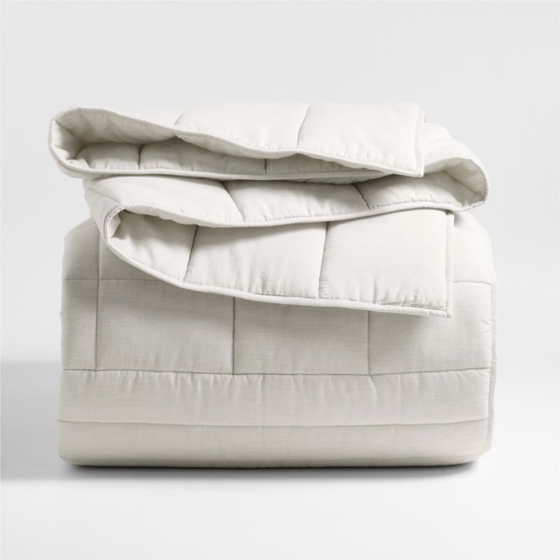 Organic Cotton Heathered Grey Grid Full/Queen Comforter - image 5 of 6