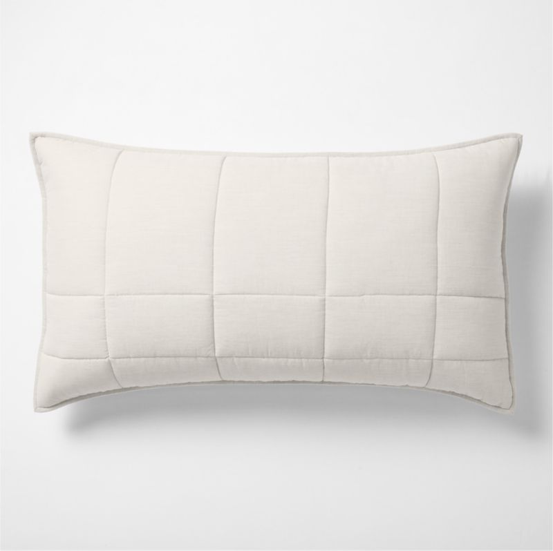 Viewing product image Organic Cotton Heathered Grey Grid King Bed Pillow Sham - image 1 of 5