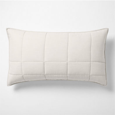View Organic Cotton Heathered Grey Grid King Bed Pillow Sham details