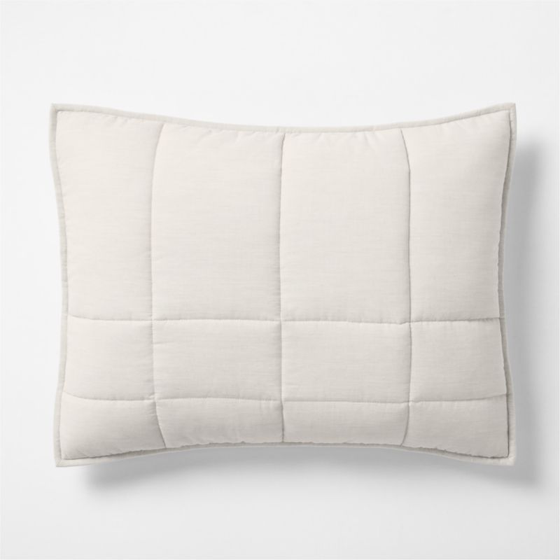 Organic Cotton Heathered Grey Grid Standard Bed Pillow Sham - image 0 of 8