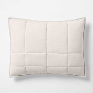 View Organic Cotton Heathered Grey Grid Standard Bed Pillow Sham details