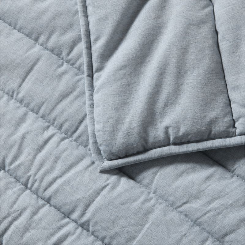 Organic Cotton Heathered Mist Blue Grid Twin/Twin XL Comforter - image 4 of 7