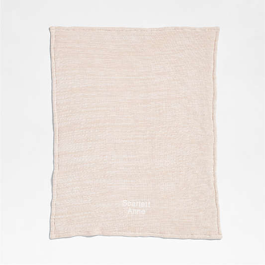 Heathered Stone Tan Striped Sherpa Baby Stroller Blanket