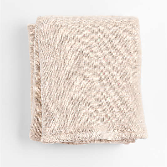 Heathered Stone Tan Striped Sherpa Baby Stroller Blanket