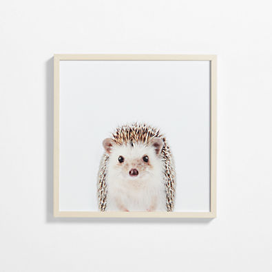 View Baby Hedgehog Maple Wood Framed Wall Art Print details