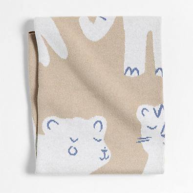 View Heirloom Animal Printed Organic Cotton Baby Stroller Blanket details