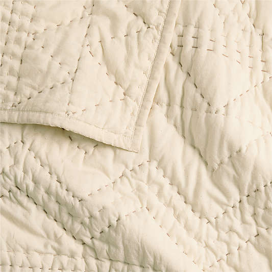 Heirloom Stitched Undyed 100% Organic Cotton Baby Crib Quilt