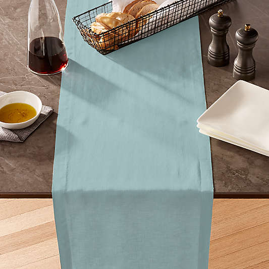 Helena Blue Mist Linen Table Runner