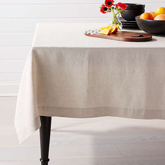 Helena Dark Natural Linen Tablecloth 60"x60"