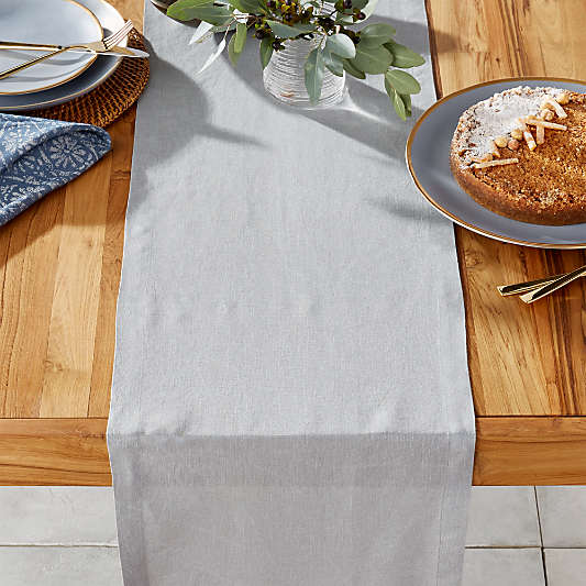 Helena 90"Grey Linen Table Runner