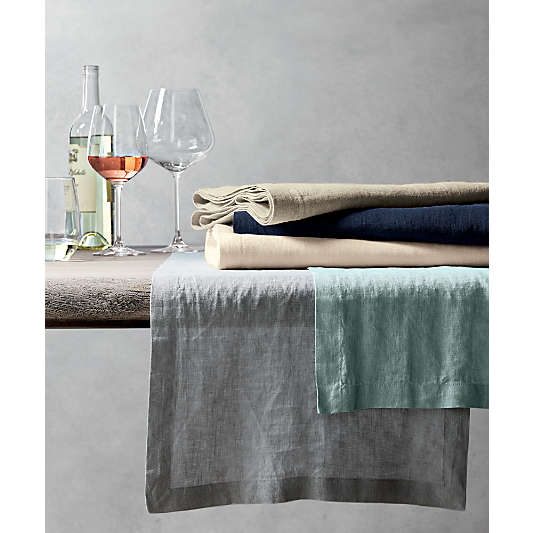 Marin Storm Grey Linen Table Runner 90"