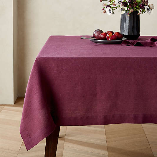 Helena 60x90 Wine Linen Tablecloth